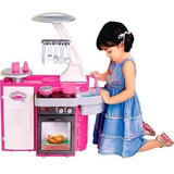 Cozinha Classic Infantil Kit C Fogão Pia Geladeira Cotiplás Cor Rosa E Branco