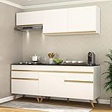 Cozinha Compacta 4 Peças C-Armário E Balcão Mp3705 Veneza Gw Multimóveis Branca