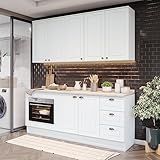 Cozinha Compacta 4 Peças Com Balcão Para Forno De Embutir Emily Branco-Calcare