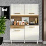 Cozinha Compacta 4 Portas 1 Gaveta Marina Aramóveis Cor Atacama off White
