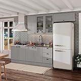 Cozinha Compacta 8 Portas E 3 Gavetas Emily Cinza Calcare