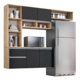 Cozinha Compacta Sol 5 Portas 1 Gav Cor Teka onix