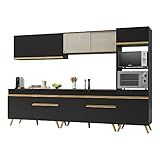 Cozinha Completa 5 Pç C Armário E Balcão Mp3689 Veneza Gb Preta