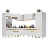 Cozinha Completa De Canto Veneza Gw Multimóveis Mp2046 Branc