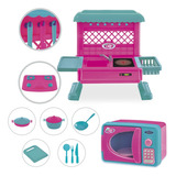 Cozinha Completa Infantil De Brinquedo Kit Fogão Microondas