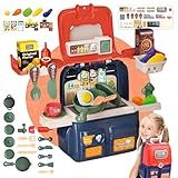 Cozinha Infantil Brinquedo Kit Com 42 Peças Acessórios Formato Mochila Completa