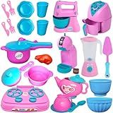 Cozinha Infantil Completa 24pçs Air Fryer Liquidificador Bat