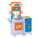 Cozinha Infantil Completa Azul Sai Água De Verdade