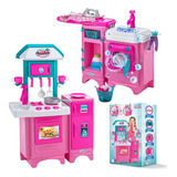 Cozinha Infantil Completa C Geladeira Lavanderia Brinquedo
