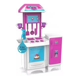 Cozinha Infantil Completa C Geladeira Que Sai Agua Cor Rosa