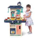 Cozinha Infantil Completa Interativa Com Som E Luz 73cm Cor Azul
