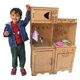 Cozinha Infantil Completa Modulada Brinquedo Desmontado Mdf Cor Cru