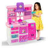 Cozinha Infantil Completa Rosa C Geladeira Forno Magic Toys