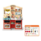 Cozinha Infantil Completa Som Luz Bolhas Magicas Vapor 83cm Cor Laranja