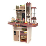 Cozinha Infantil Completa Som Luz Vapor Maquina De Ovos 94cm Cor Chocolate Niro Brinquedos