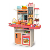 Cozinha Infantil Completa Som Luz Vapor Maquina De Ovos 94cm