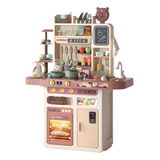 Cozinha Infantil Grande Completa Master Fogão Pia Vapor Cor Canela