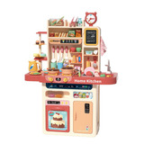 Cozinha Infantil Grande Completa Master Fogão Pia Vapor Cor Rosa