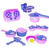 Cozinha Infantil Jogo Panela Fogão Copo Prato Talher 20pç
