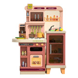 Cozinha Infantil Luxo Completa Bebedouro Vapor Som Luz 103cm Cor Rose Niro Brinquedos