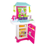 Cozinha Infantil Menina Completa Fogão 74cm Geladeira Grande