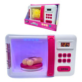 Cozinha Infantil Microondas Luz Som Pratinho Gira Comidinha