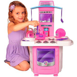 Cozinha Infantil Rosa Completa Com Pia