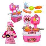 Cozinha Maleta Brinquedo Infantil Kit Chef 16 Peças Meninas