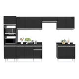 Cozinha Modulada 6 Módulos Composição 8 Preto Lumil Móveis