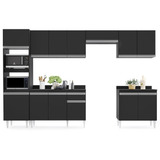 Cozinha Modulada 6 Módulos Composição 8 Preto Lumil Móveis