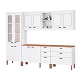Cozinha Modulada Jessica Completa 100- MDF Premium 5 Peças Com 2 Balcões Independentes 10 Portas E 6 Gavetas Tuboarte