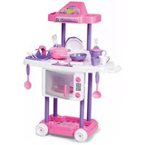 Cozinha Riva Chef Rosa Infantil Com Microondas Completa 1302