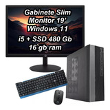 Cpu Mini Pc Intel Core I5 480gb Ssd 16gb Monitor 19 gt6102gb