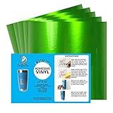 Craftable Vinil Verde Metálico Para Cricut E Silhueta Cameo Vinil Com Acabamento Cromado 5 Folhas De 30 48 X 30 48 Cm