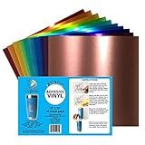 Craftables Pacote De Iniciante De Vinil Metálico Acabamento Cromado Em Vinil Artesanal Para Cricut E Silhouette Camafeu 10 Folhas De 30 5 X 30 5 Cm