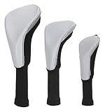 Craftsman Golf 3Pcs Set Meshy Neoprene Golf Club Headcover Para Driver Fairway Hybrids Rescue Preto E Cinza 