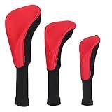 Craftsman Golf 3Pcs Set Meshy Neoprene Golf Club Headcover Para Driver Fairway Hybrids Rescue Preto E Vermelho 