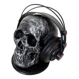 Cranio Caveira Esqueleto Prata Fone De Ouvido Headset