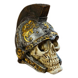 Crânio Romano Decoração Soldado Com Capacete 10 Cm