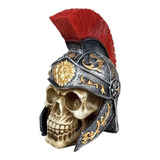 Crânio Soldado Romano Caveira Com Capacete Decorativo 20 Cm 