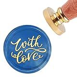 CRASPIRE Carimbo De Cera Com Carimbos De Cera De Vedação Vintage Love 30 Mm Carimbo Removível De Latão Com Alça De Madeira Para Convites De Casamento Formatura Envelope