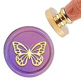 CRASPIRE Selo De Cera Borboleta Vintage Selo Cera Animal 30 Mm Removível Cabeça De Latão Com Alça De Madeira Para Convites De Casamento Envelope Envelope
