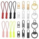 Create Idea 24 Peças De Cabeças Extensoras De Zíper De Metal Liga De Zinco Nylon Pequeno Removível Zíper Substituição Faça Você Mesmo Kit De Fixação De Abas Para Roupas Bolsas Malas Casaco