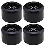 Create Idea 4 Peças Rodas De Patins 54 Mm De Diâmetro 80A Dureza Quad Skates Rodas De Reposição Com Rolamentos ABEC 9 608RS Rodas De Substituição Pretas