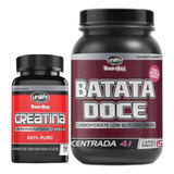 Creatina 100 Pura 180 Cáps 720mg Batata Doce Em Pó 1kg