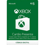 Crédito Gift Card Para Xbox One Live Microsoft R 5 Reais