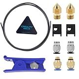 Cregrant3D Kit De Impressora 3D Creality Upgrade Com Tubo Capricorn Premium Xs Bowden 1M Cortador De Tubo Ptfe Teflon Acessórios Pneumáticos E Meias Mk8 E Bicos Extras Para Ender 3 3 Pro 5 Voxelab A