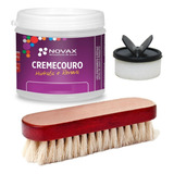 Creme Couro Tenis Bota Sapato Novax 200g Esponja Escova
