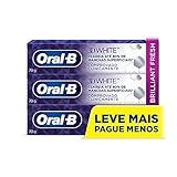 Creme Dental Clareador Oral B 3D White Brilliant Fresh 70g 3 Unidades