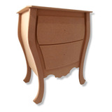 Criado 2 Gaveta Mesa Cabeceira Cômoda Quarto Bombê Mdf Cru